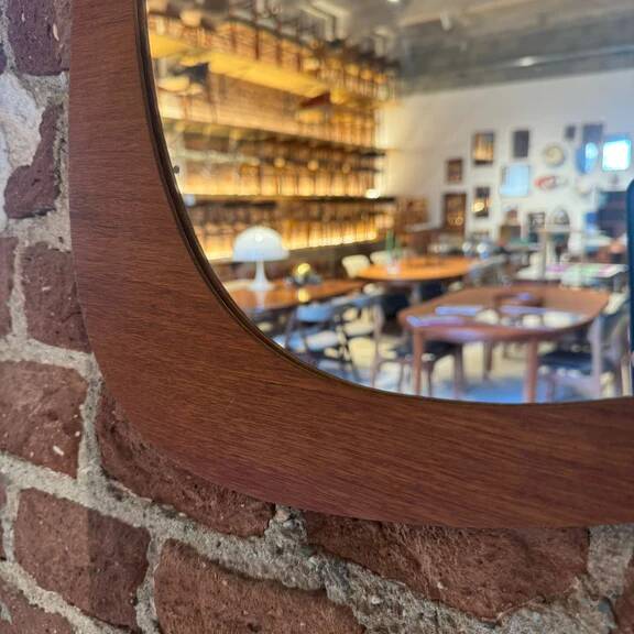 Vintage mirror with teak wood frame, Denmark, 1960s