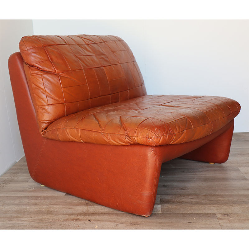 Pair of vintage 1970 patchwork leather heaters