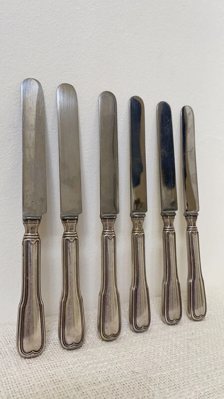 Silver metal knives