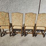 Serie de 4 chaises os de mouton style louis XIII