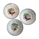 3 dessert plates St Amand cherry