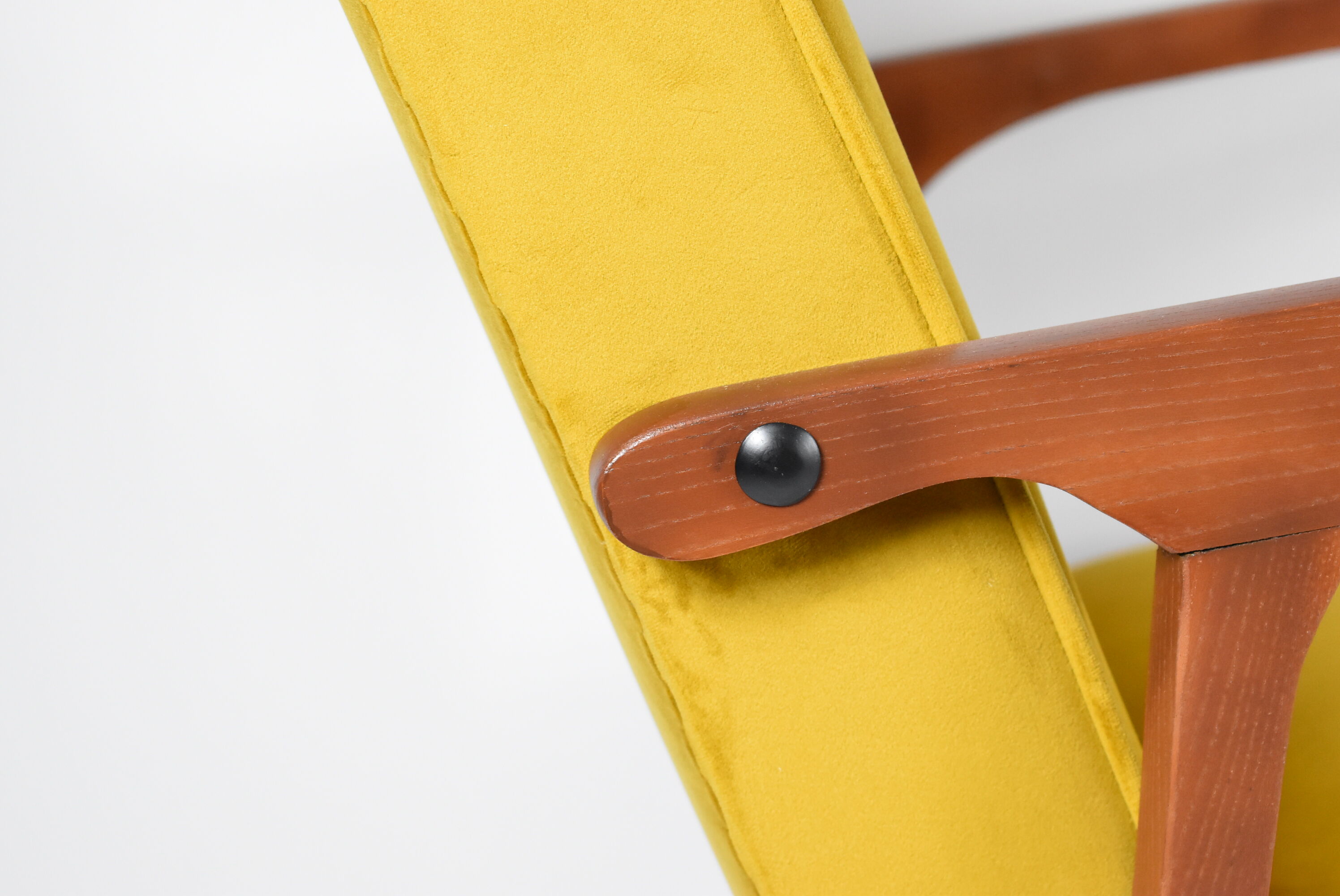 Velvet armchair model 04-b, 1970s, yellow fabric