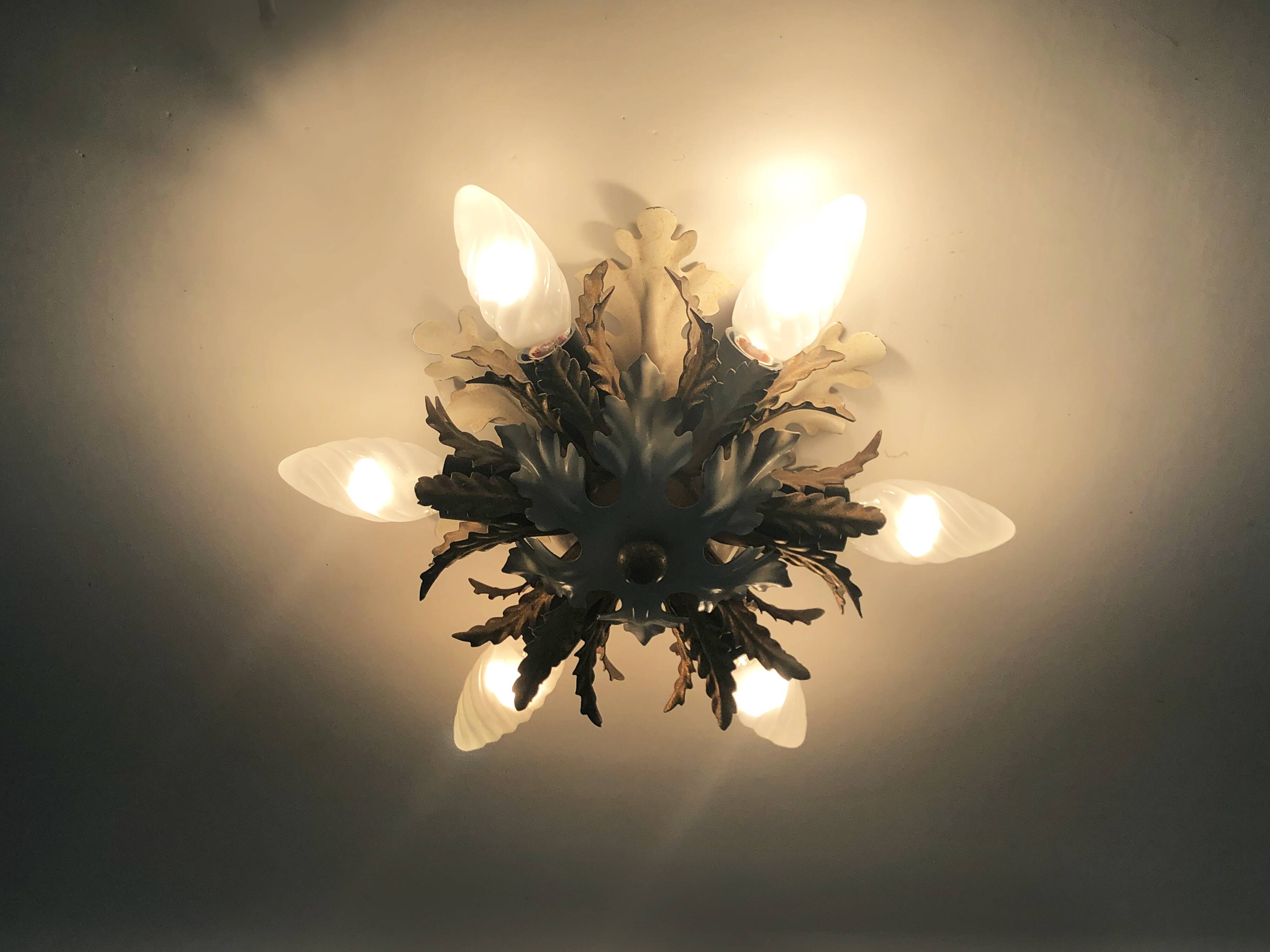 Applique ou plafonnier de Banci Firenze à 6 feux, Italie, années 1950