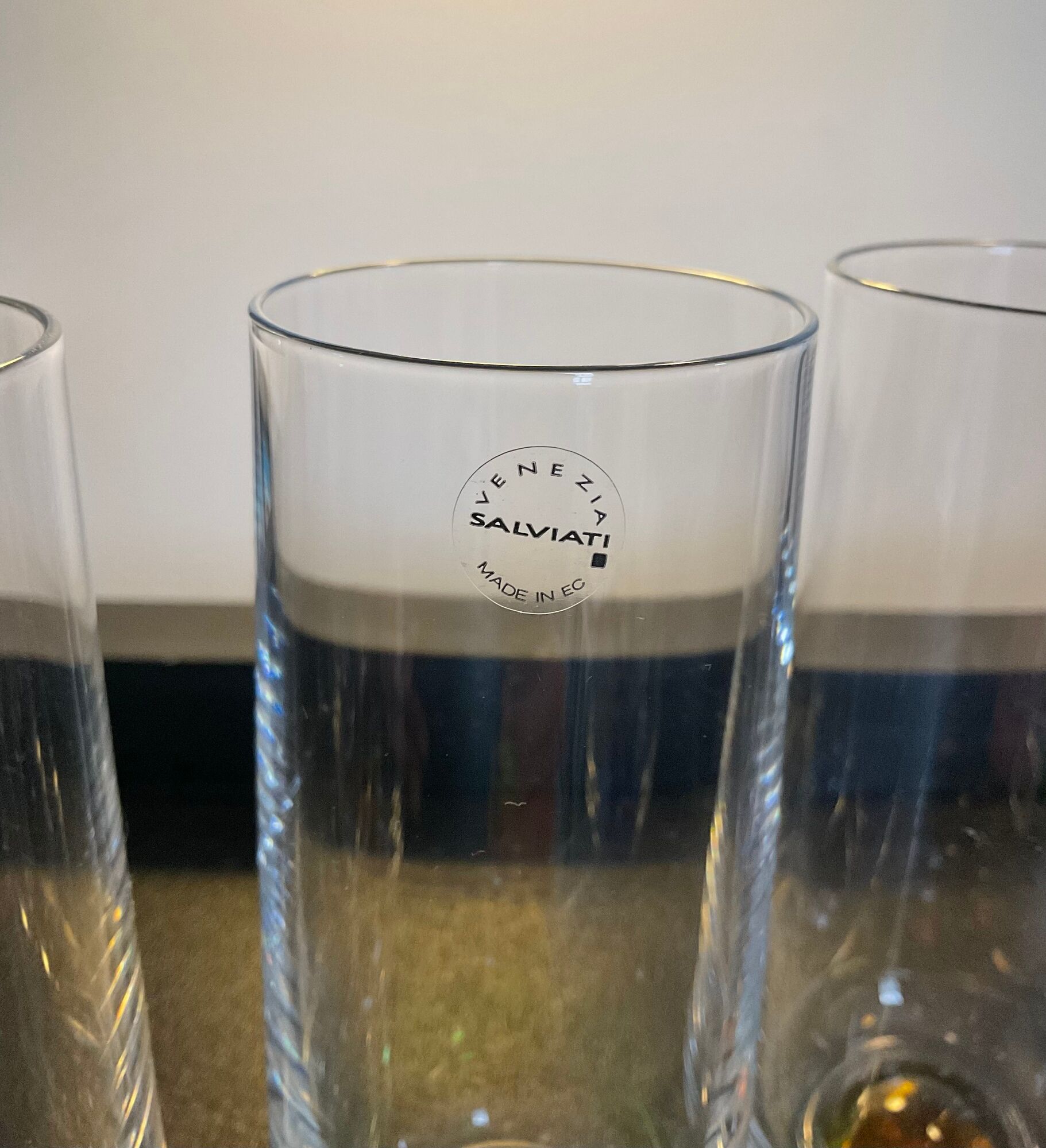 Series of 6 vintage glasses Murano Salviati years 60-70