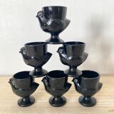 Coquetiers hen in black opaline