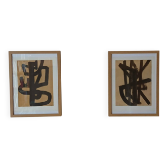 Pair of engraving - pierre soulages