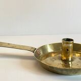 LOW HAND BRASS CANDLESTICK ANTIQUE