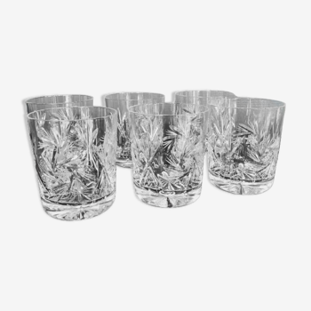 6 verres à whisky en cristal ciselé vintage