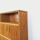 Vintage rattan and light wood storage unit from the 60s