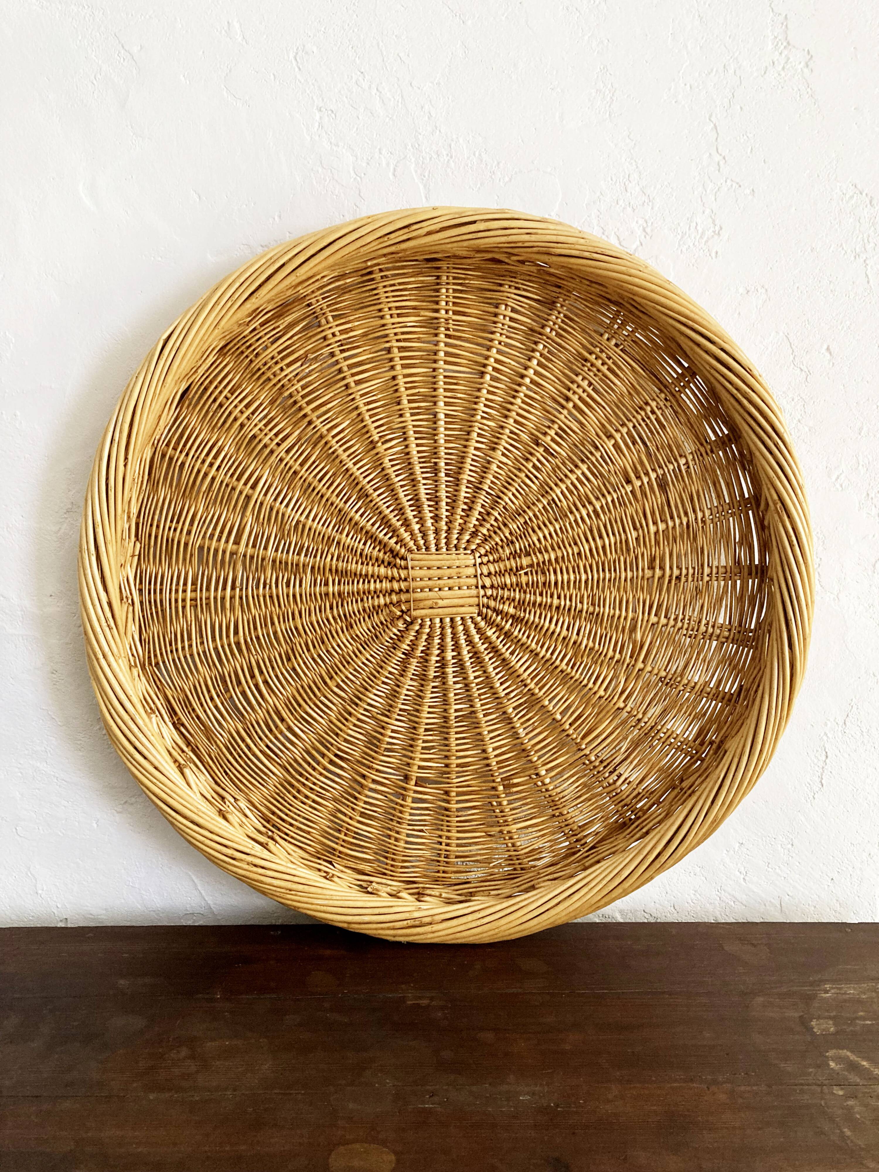 Trio de plateaux en osier