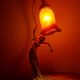 Art nouveau bronze lamp and glass paste
