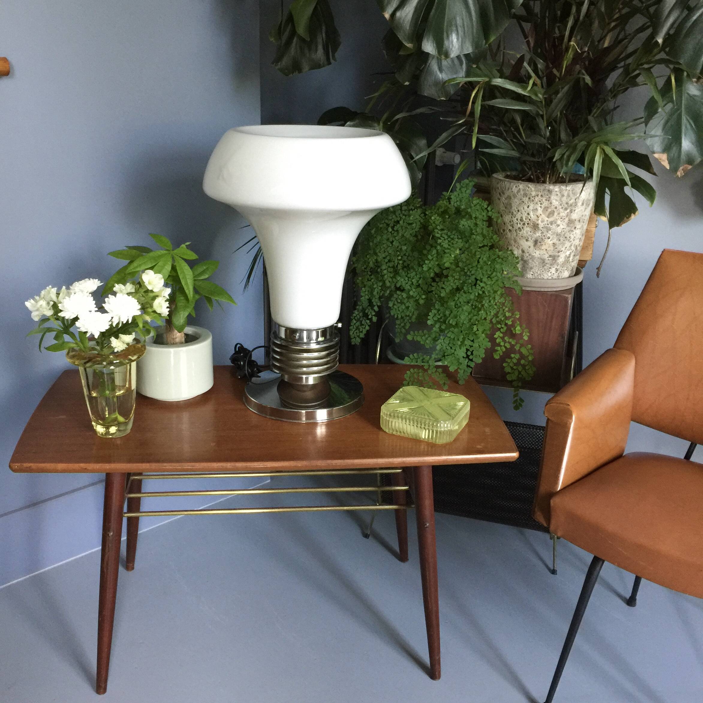 Large Murano glass and chrome lamp