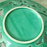 Fruit cup in torsadee faience and openwork duck flight years 1950
