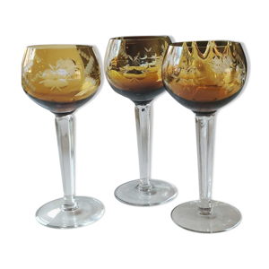 Lot de 3 verres à pied