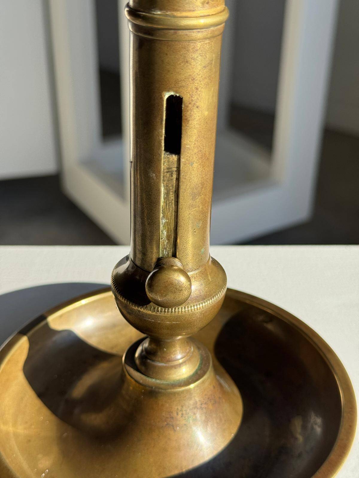 Large adjustable antique gold candlestick H20 D10