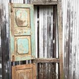 Old patinated teak door