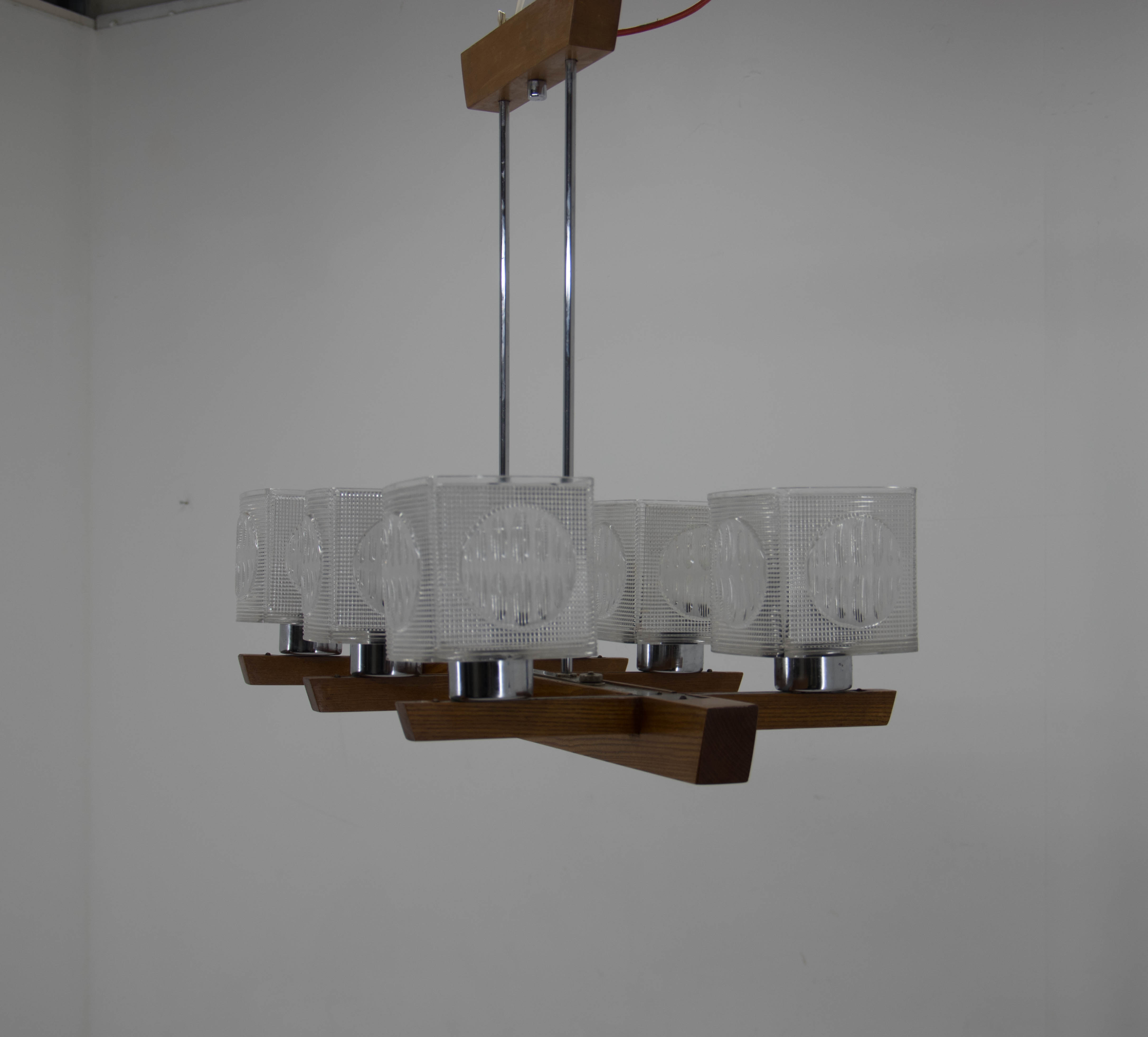 Mid-century chandelier by instala decin, 1970s