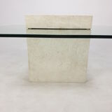Italian Travertine Coffee Table, 1980s