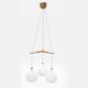 Uno & Östen Kristiansson suspended lamp Oak and glass Luxus Vittsjö Sweden 1960