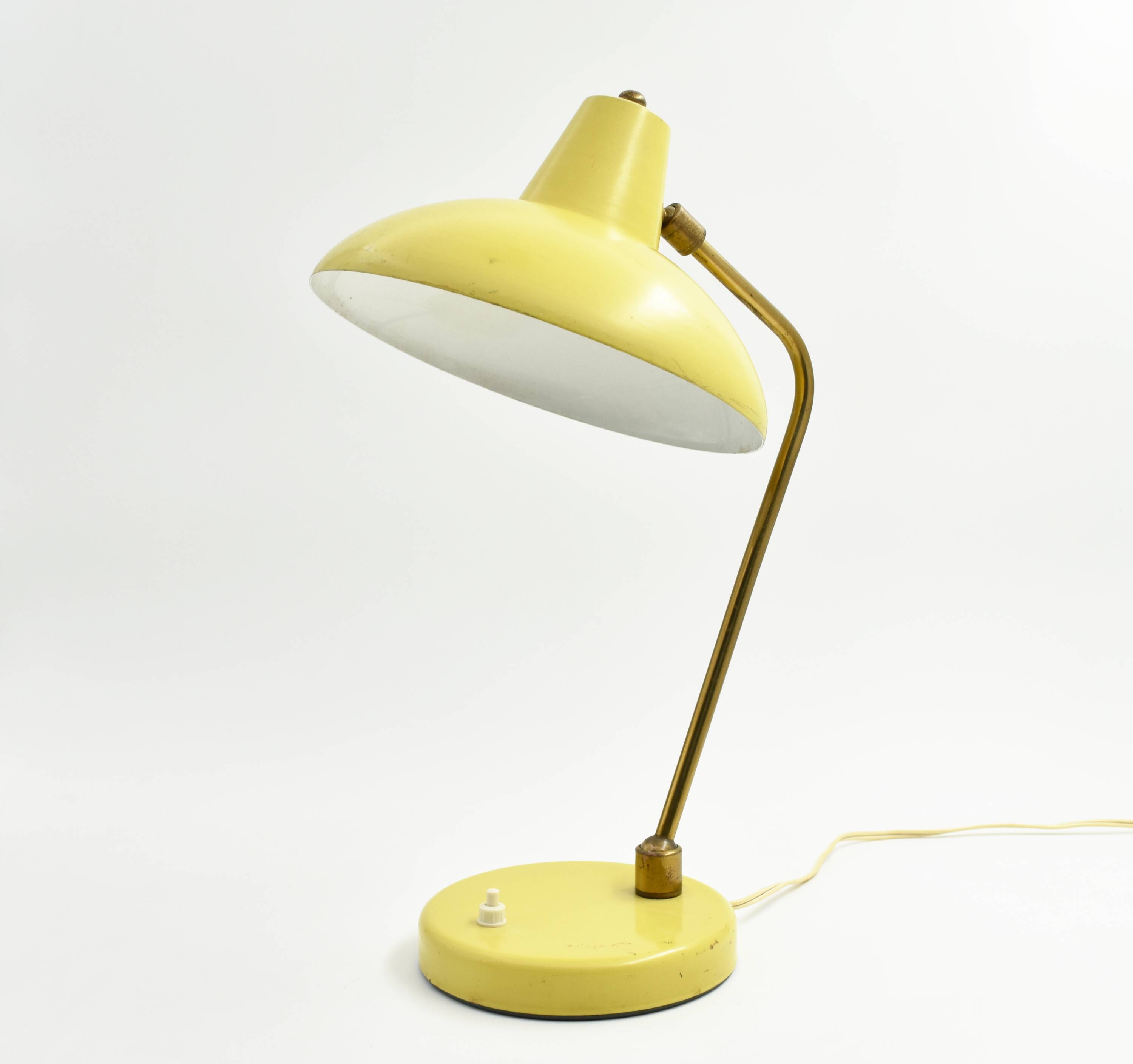 Lemon yellow vintage desk lamp