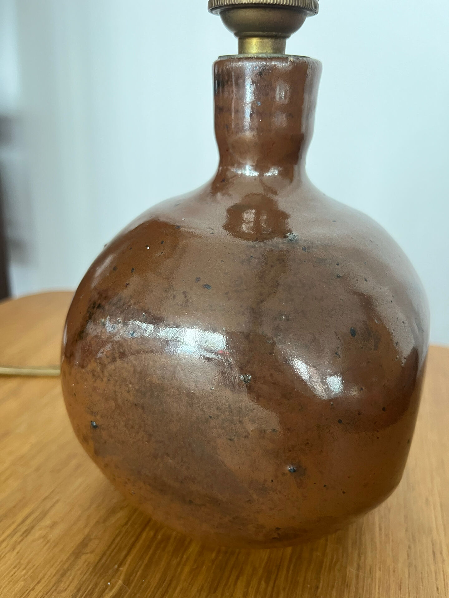 Table lamp with a stoneware base signed Baudat