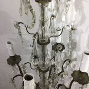Chandelier 4 Lights Crystal And White Bronze