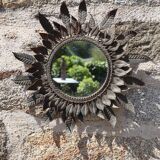 Mirror ancient Sun, leaves, brass, Minori 46cm