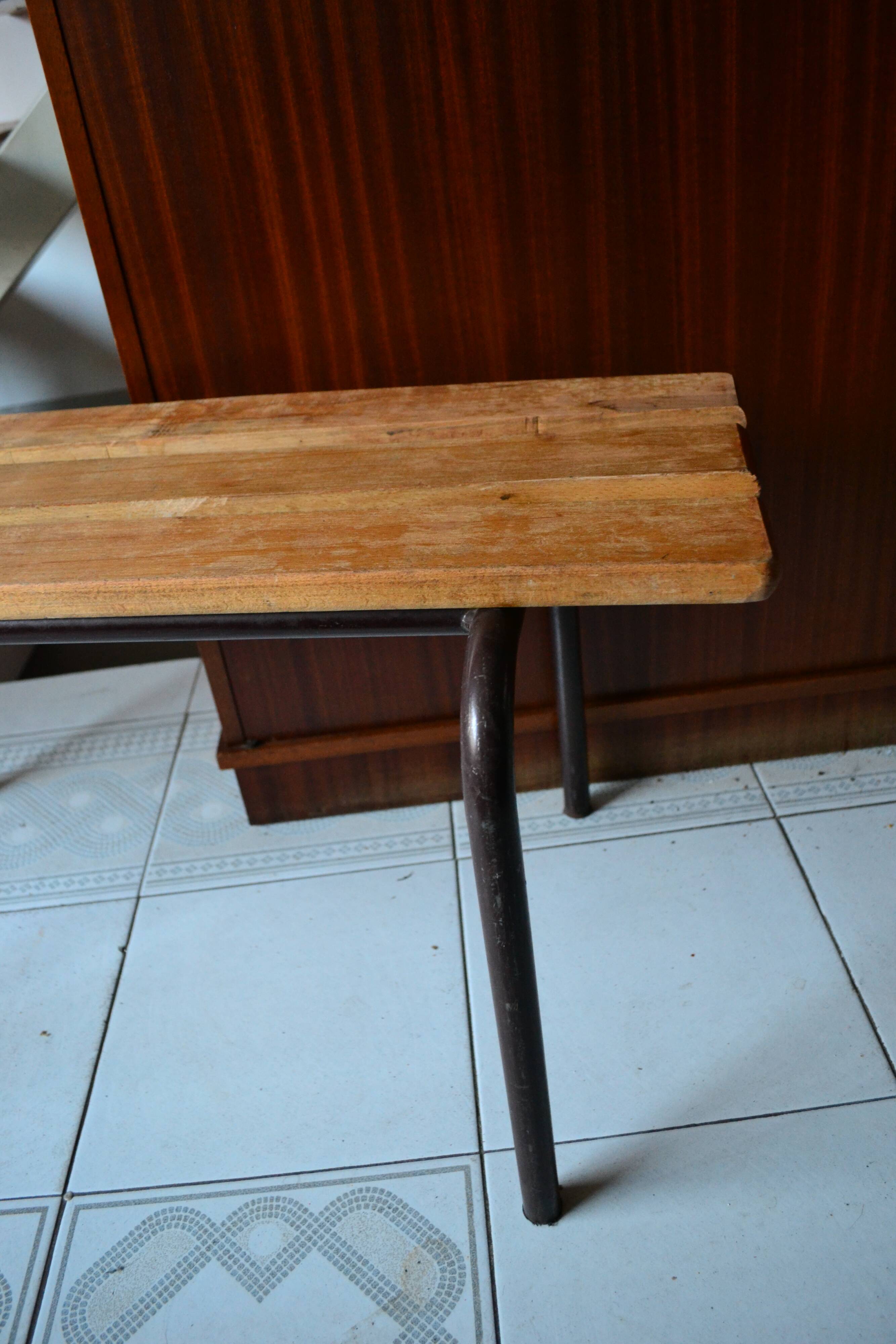 School wooden bench 70s