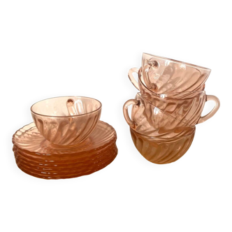 Rosaline coffee cups - Luminarc - arcoroc - vintage