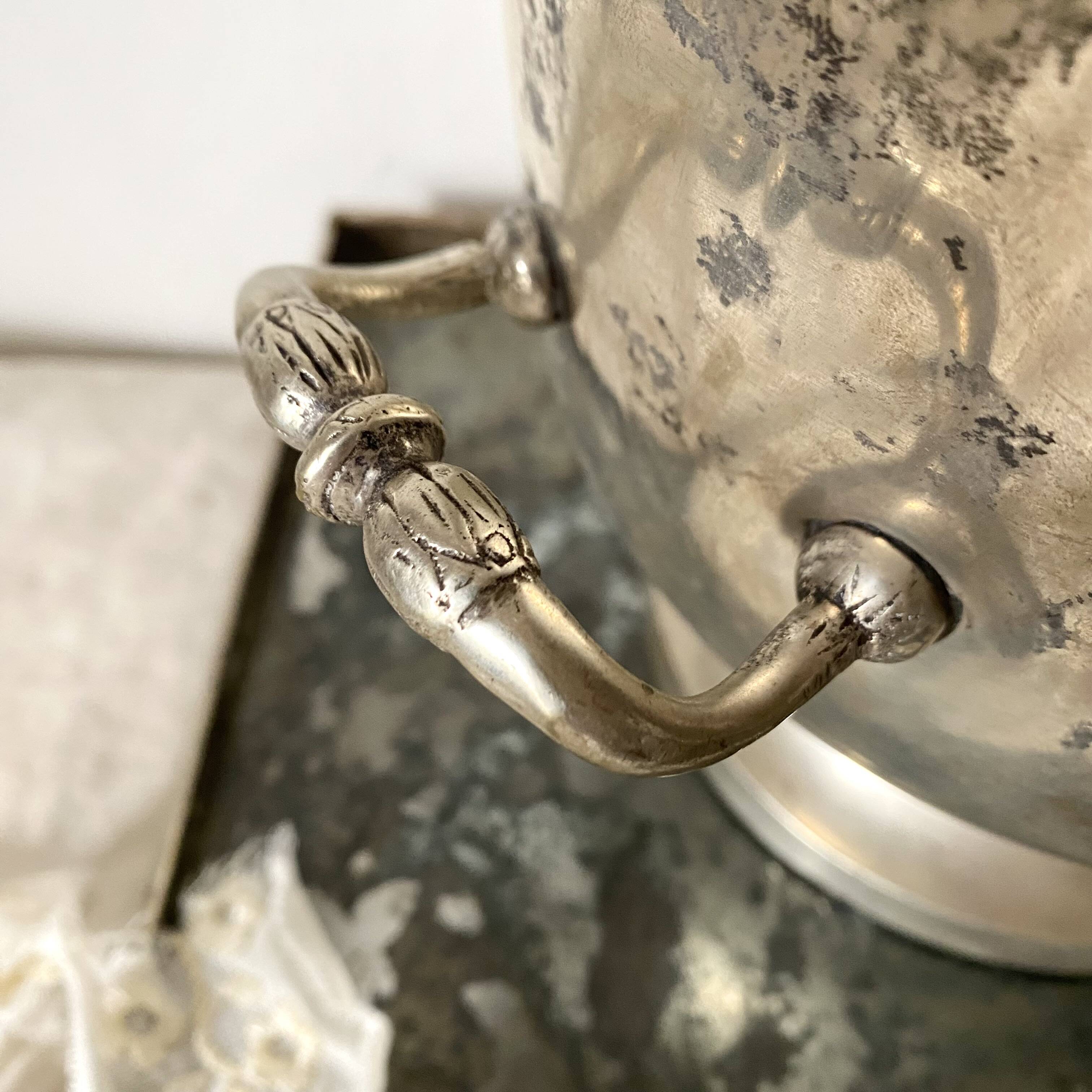 Patinated silver champagne bucket