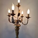 Lampadaires nubiens porte torchère en bois polychrome