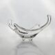 Transparent Murano Glass Bowl with Sterling Silver Flowers – Pointed, Italy 1970s Gift-worthy Centerpiece