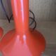 Pair of Lita metal orange pendant lights from the 70s Space Age.