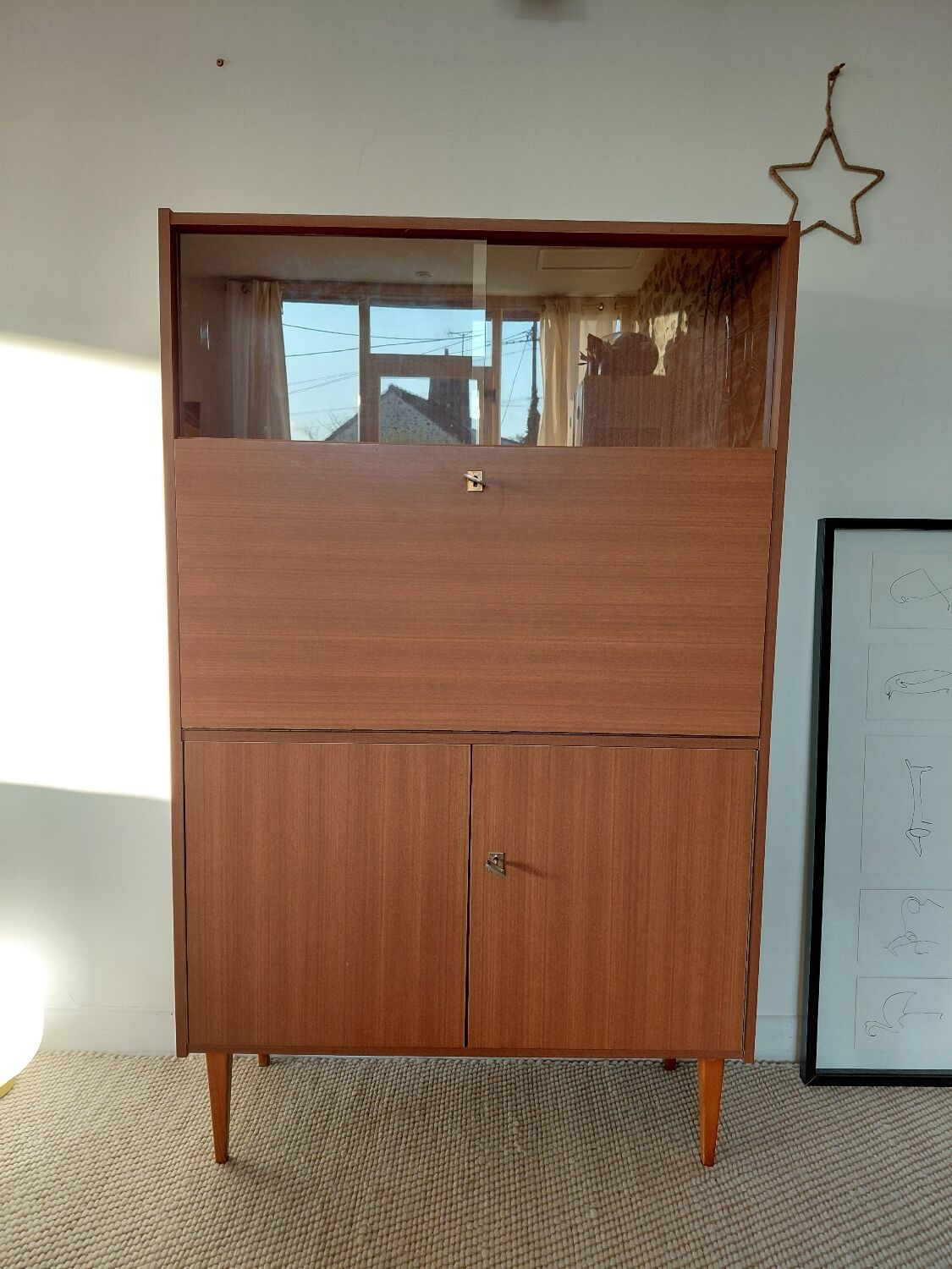 Vintage Scandinavian secretary desk from the 1960s - mid-century design.