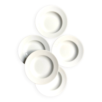 5 soup plates in Limoges porcelain