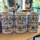 Old earthenware pharmacy pots