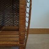 Round rattan shelf