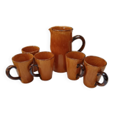 Ceramic orangeade service with 5 cups