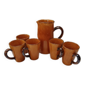 Ceramic orangeade service with 5 cups