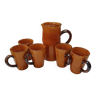 Service à orangeade en céramique avec 5 tasses