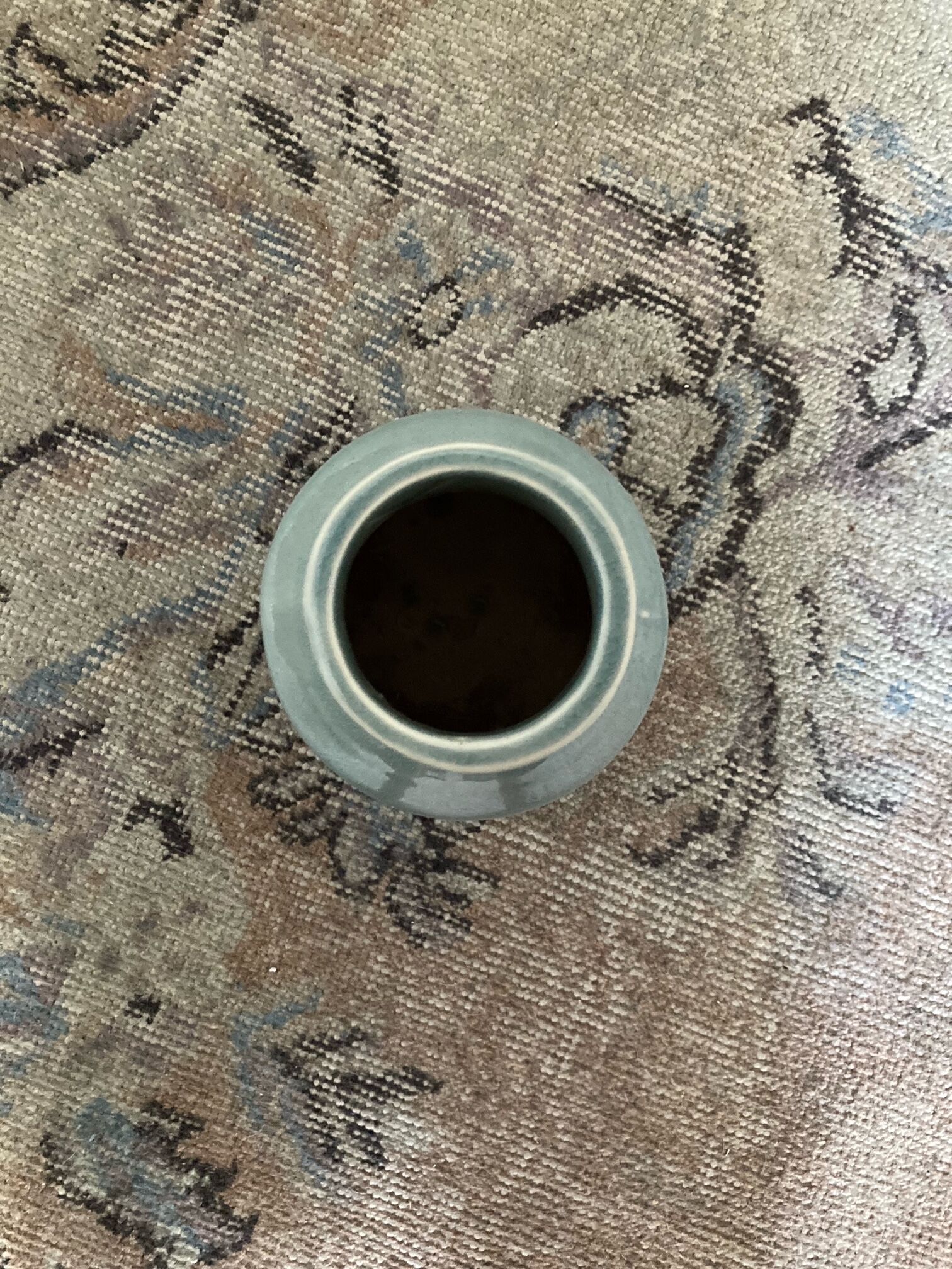 Retro ceramic blue vase