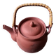 Terracotta and rattan teapot