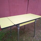 Yellow formica table with extensions