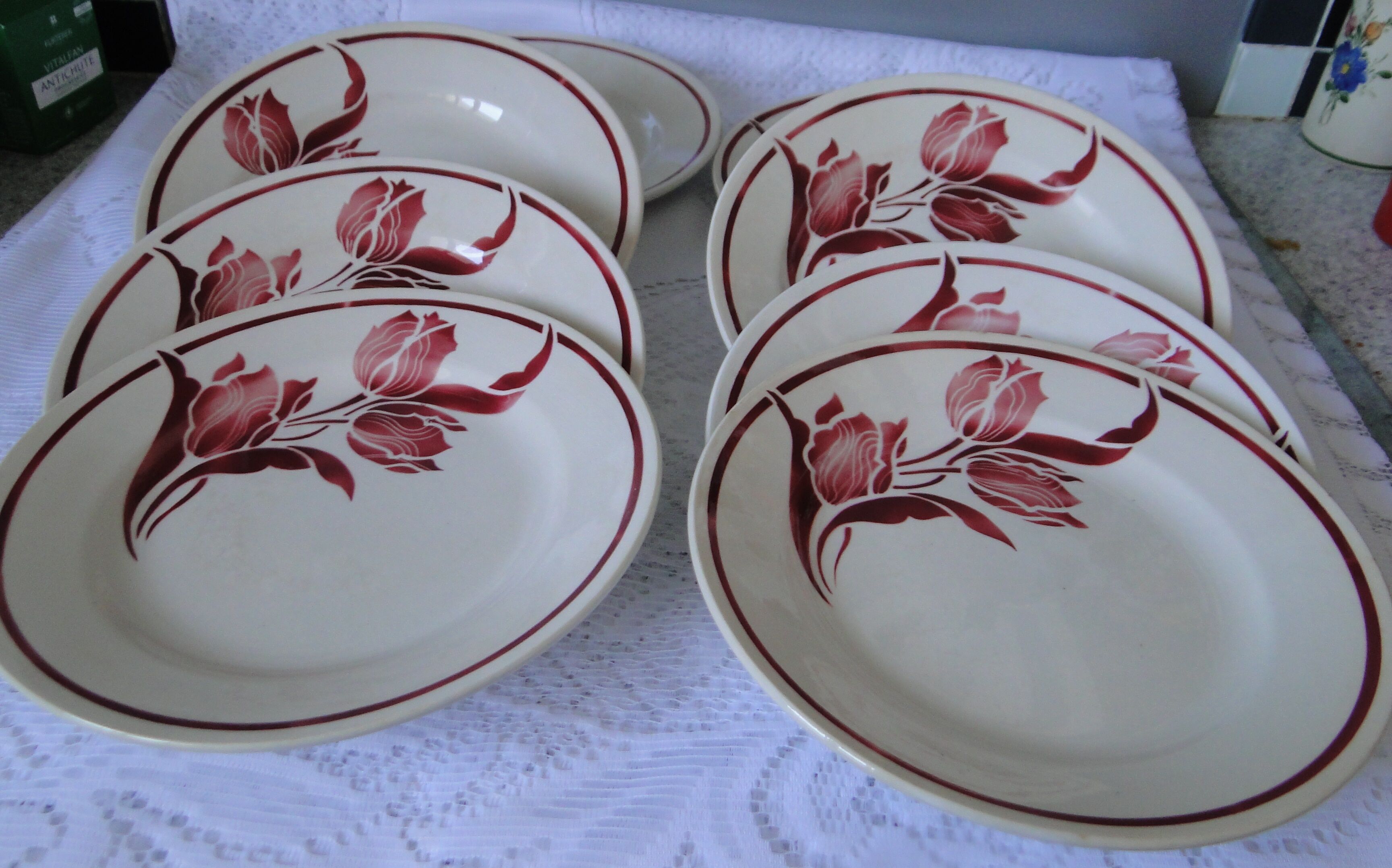 Lot 8 flat plates gien tulip model