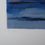 Michel Henry: Bluish still life, original signed silkscreen print