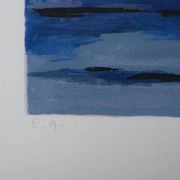 Michel Henry : Nature morte bleutée, sérigraphie originale signée