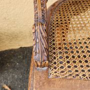 Chaise ancienne Louis XVI en bois et canage XIXe siècle