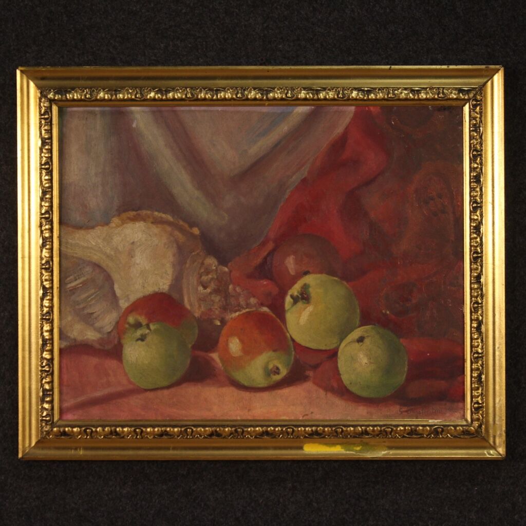 Italian signed still life painting dated 1930