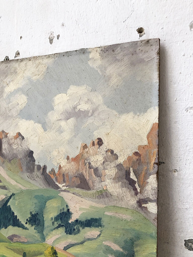 Oil painting landscape mountain 1939
