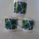 6 MUGS vintage flowers LOTUS 562112 Arcopal FRANCE orange blue